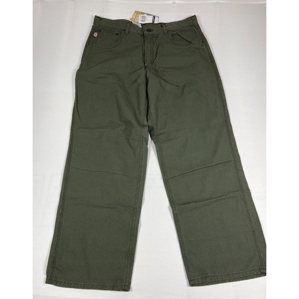 Carhartt Men’s 36 x 30 Moss Green FR B159 Midweight Canvas Work Pants NWT